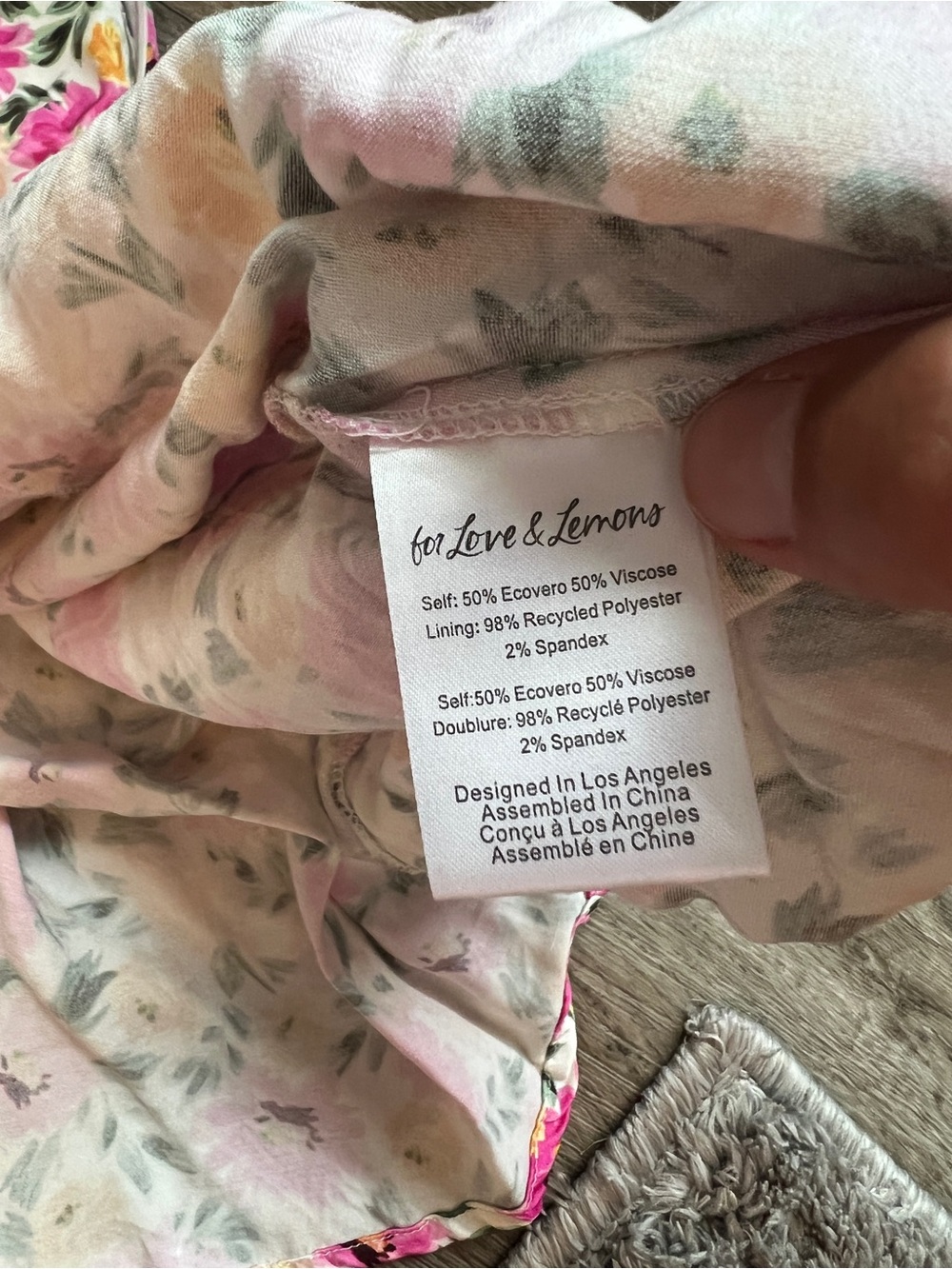 For Love and Lemons Sasha Pink Floral Puff Sleeve Mini Dress size M - Picture 16 of 16